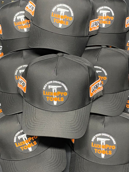 Now Holds 2 pencils! Tradie Hat in Black and Orange.