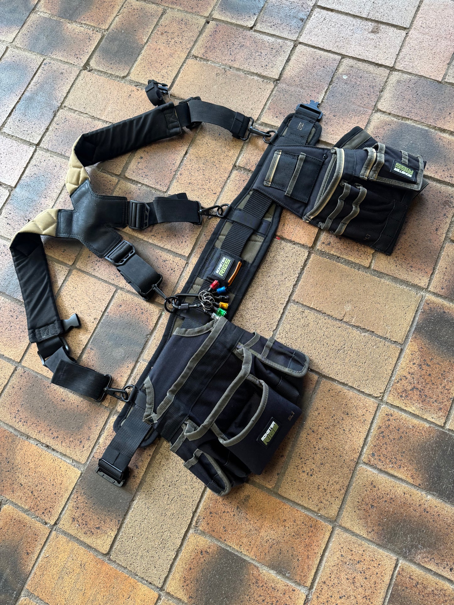 Almost Weightless Finishing Tool belt and Suspenders - Left or Right handed setup