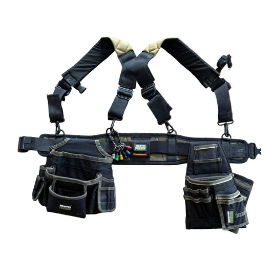 Almost Weightless Finishing Tool belt and Suspenders - Left or Right handed setup