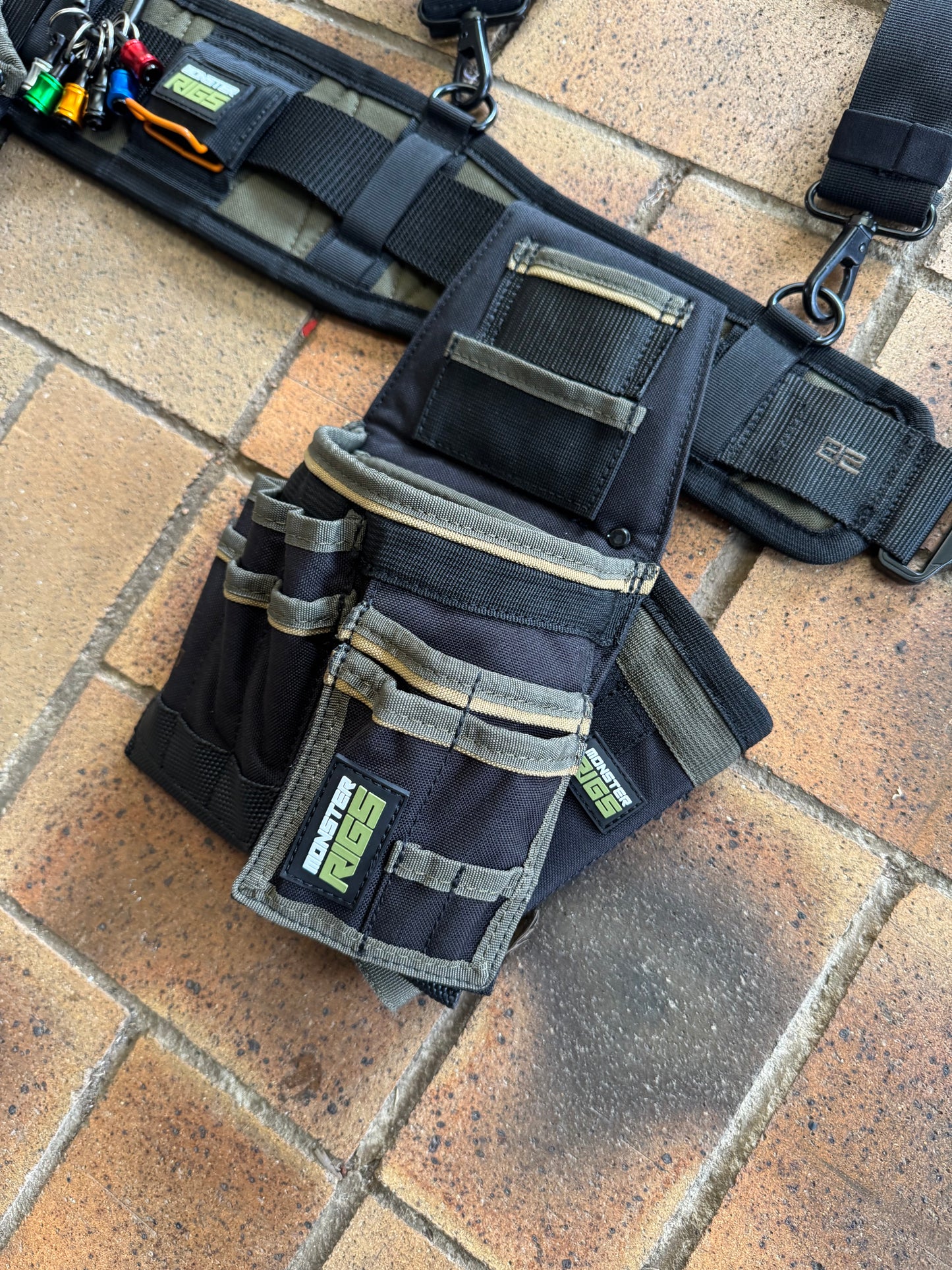 Almost Weightless Finishing Tool belt and Suspenders - Left or Right handed setup