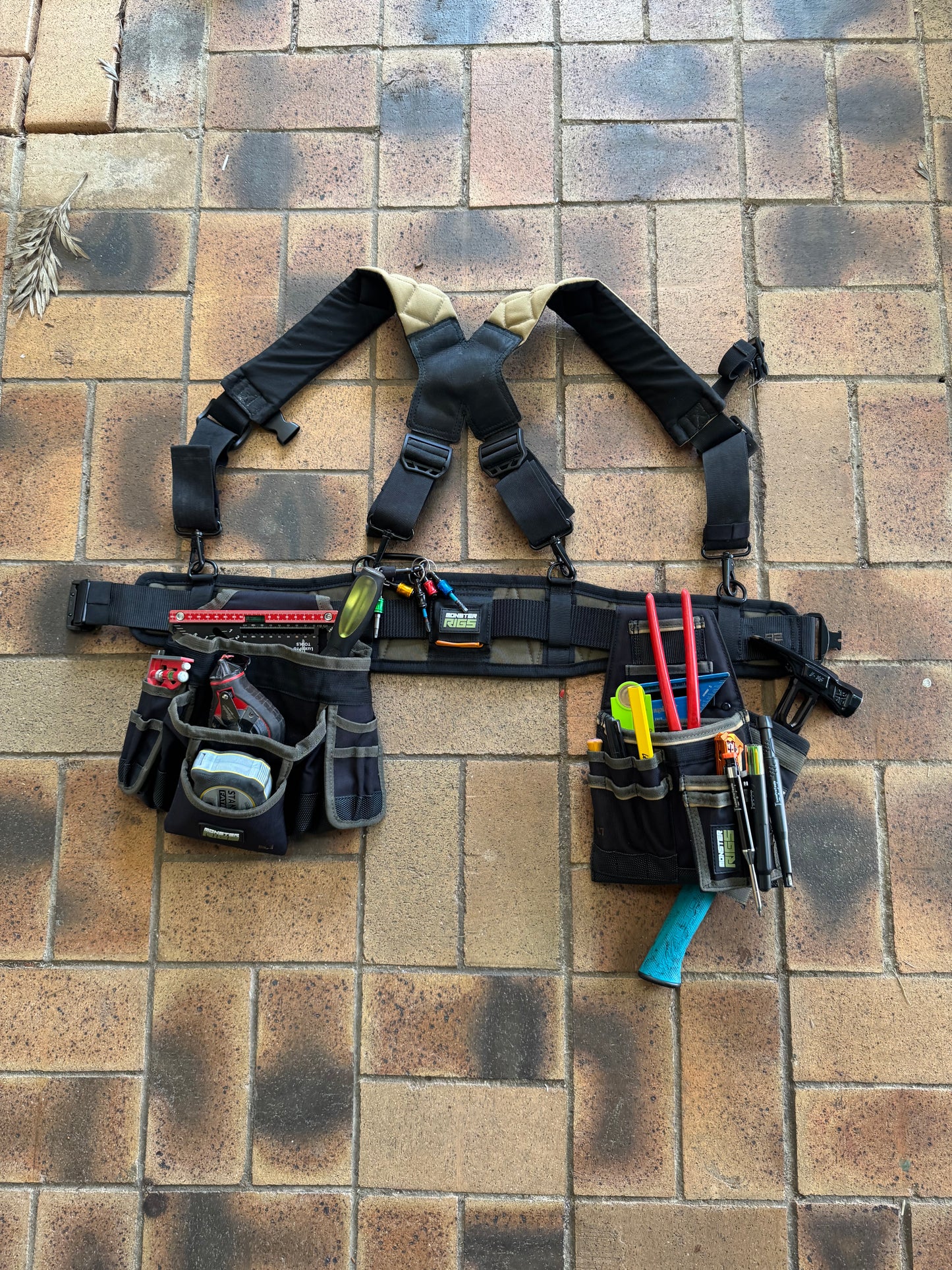 Almost Weightless Finishing Tool belt and Suspenders - Left or Right handed setup