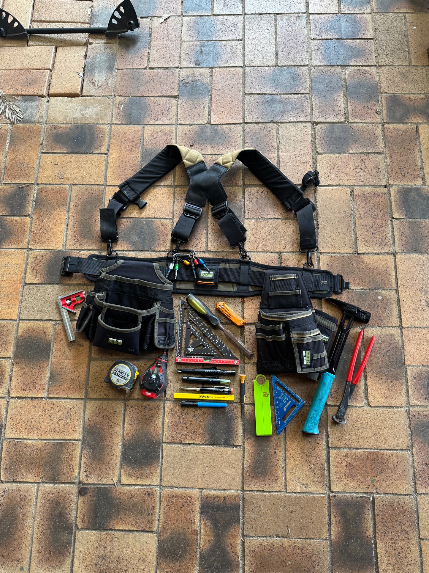 Almost Weightless Finishing Tool belt and Suspenders - Left or Right handed setup